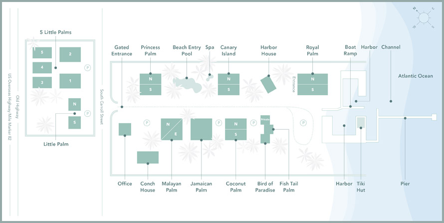 The Caribbean Resort Grounds Map - Property Layout and Room Locations